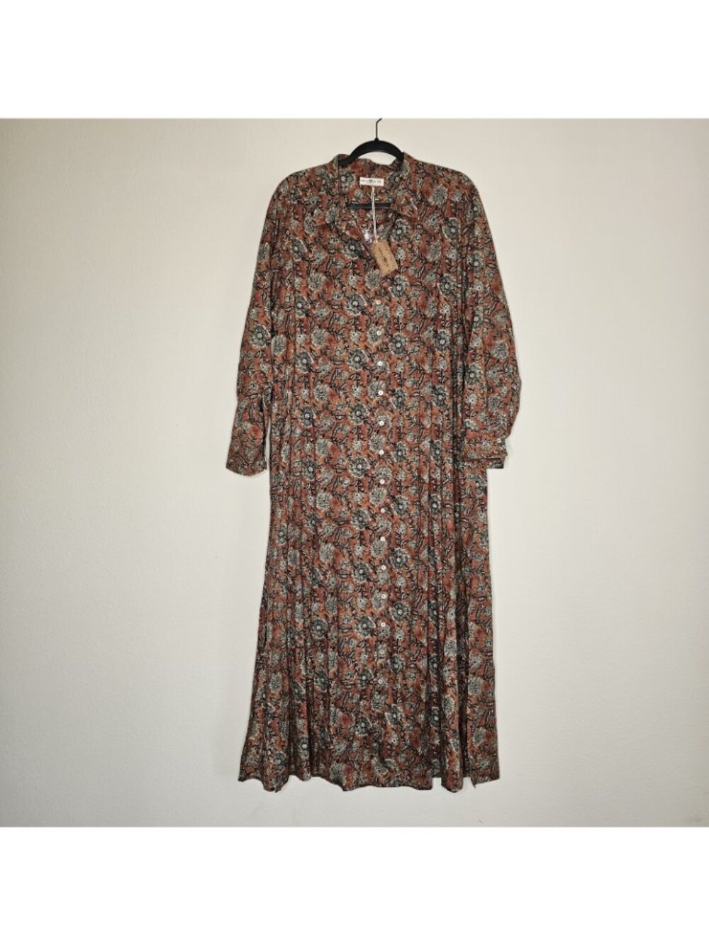 NWT Natural Life Dress sz L / XL Boho Fall flower print pattern brown fall - Picture 2 of 9